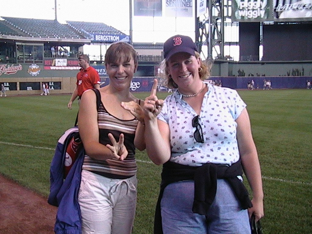 Kim & Kate on the filed (Sept 11, 2003)