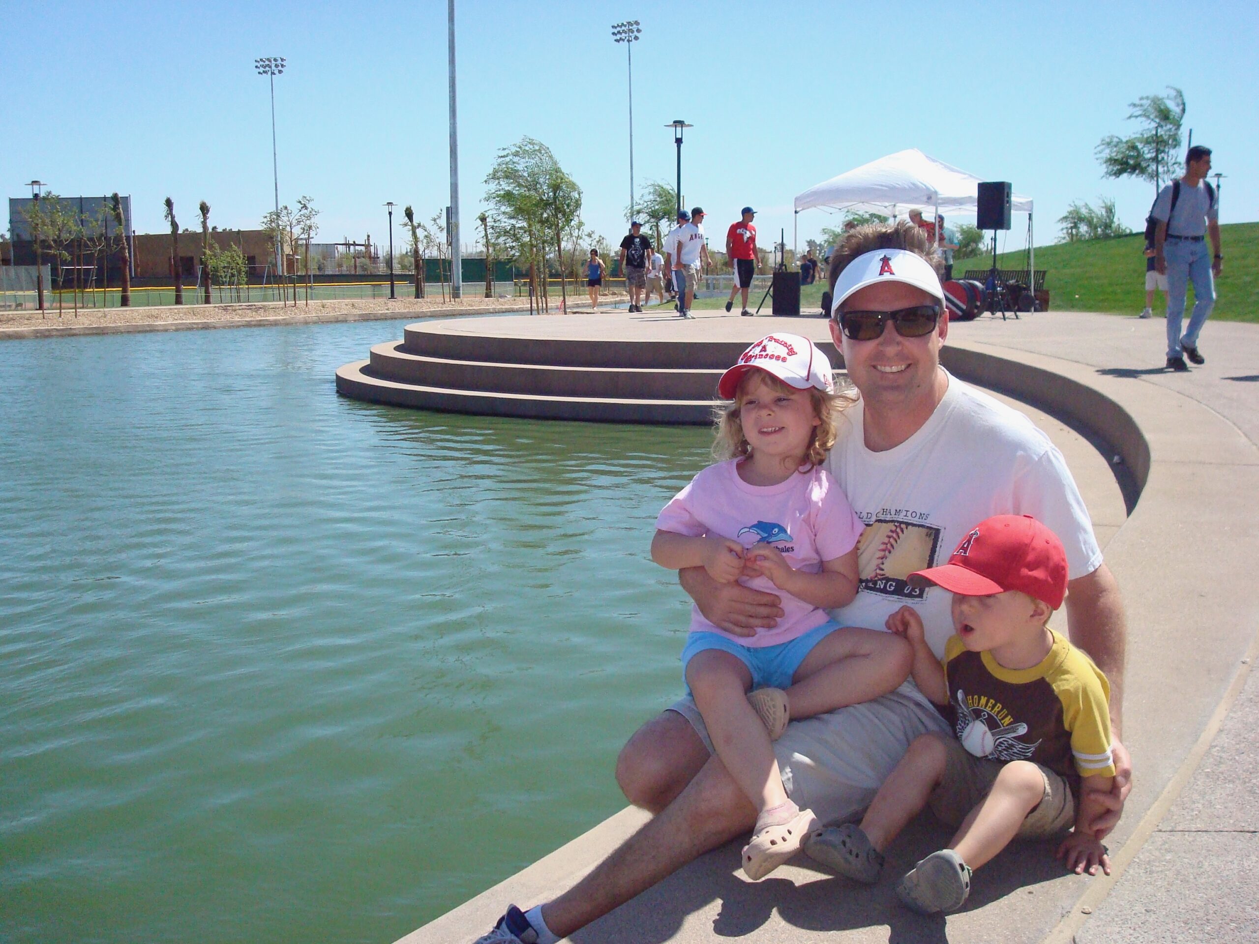 By the lake before the game